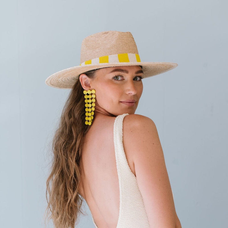 Sunshine Tienda® Yellow Cascading Shield Earrings