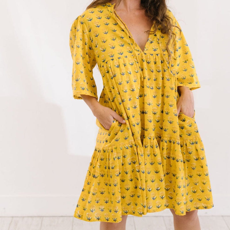 Sunshine Tienda® Yellow Marigold Bondi Dress